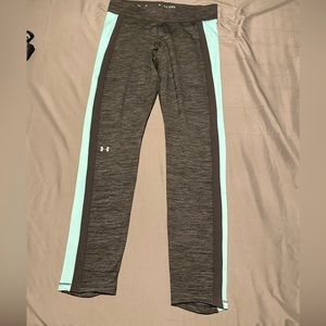 Under Armour Women’s Gray Athletic Leggings with Mint Side Panels